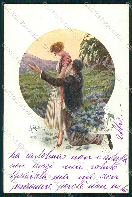 Artist Signed Collino Romantic Couple serie 311 cartolina XP9461 – fronte