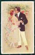 Artist Signed Collino Kiss Romantic Couple serie 1168 cartolina XP9463 – fronte