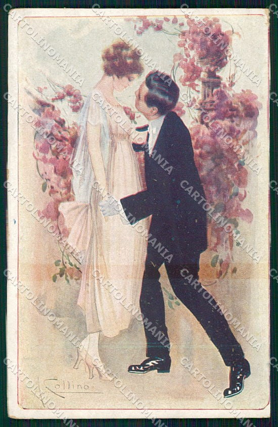Artist Signed Collino Romantic Couple serie 1168 cartolina XP9464 – fronte