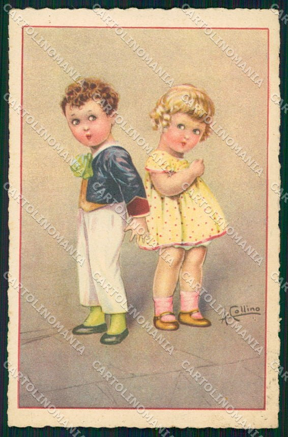 Artist Signed Collino Children cartolina XP9473 – fronte