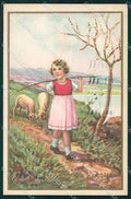 Artist Signed Collino Girl Easter Pasqua cartolina XP9479 – fronte