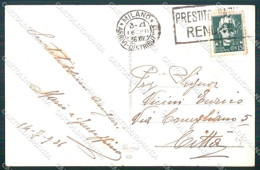 Artist Signed Collino Children PIEGA cartolina XP9501 – retro