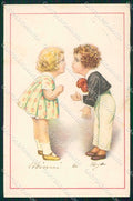 Artist Signed Collino Children PIEGHINE cartolina XP9502 – fronte