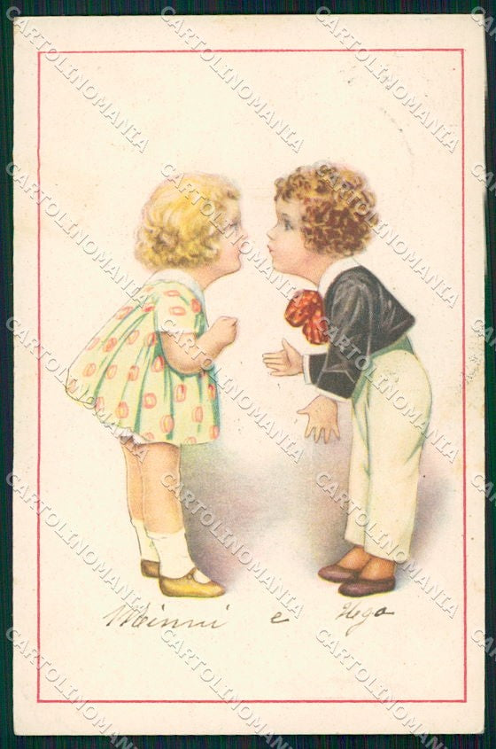Artist Signed Collino Children PIEGHINE cartolina XP9502 – fronte