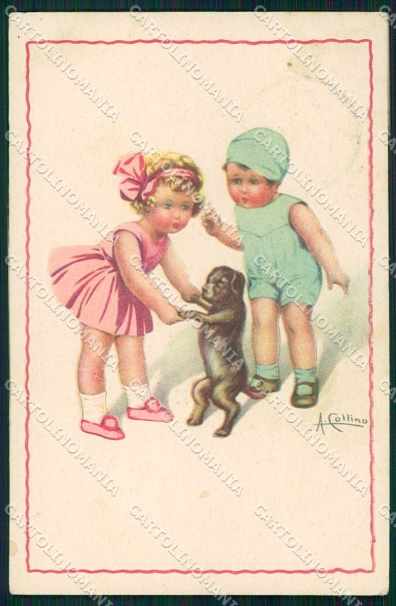 Artist Signed Collino Children cartolina XP9506 – fronte