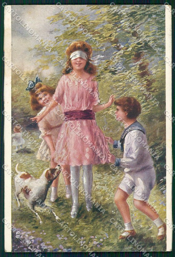 Artist Signed Montaguti Children serie 283-4 cartolina XP9522 – fronte