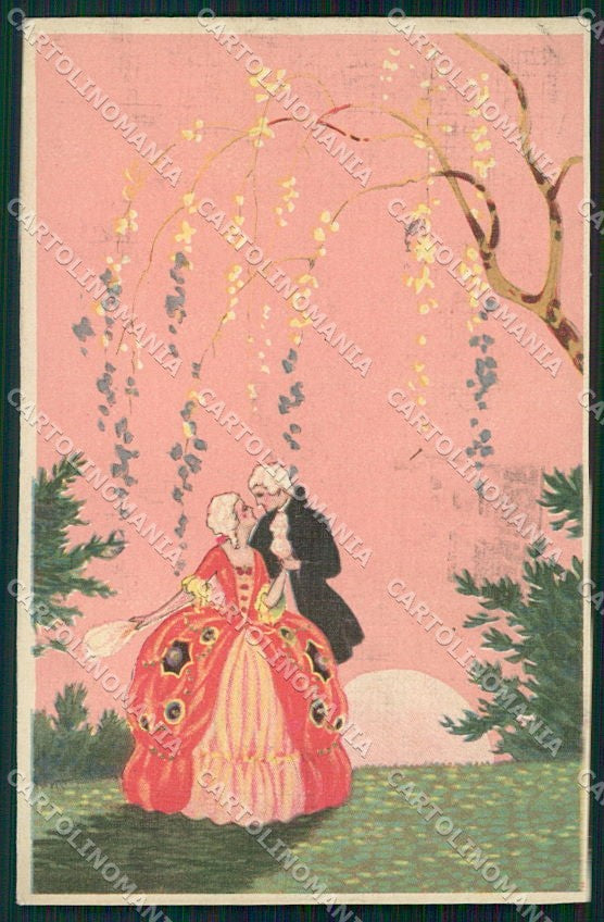 Artist Signed Meschini Venetian Couple serie 2116 RIFILATA cartolina XP9528 – fronte