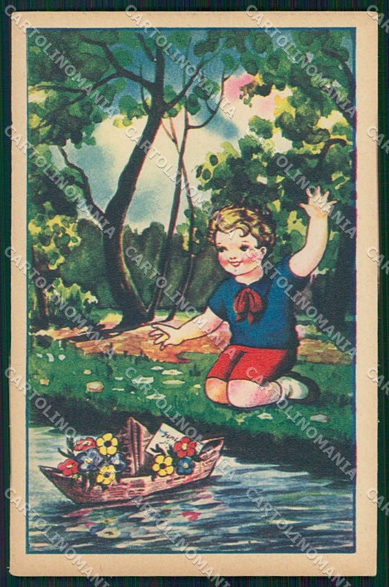 Artist Signed Collino ? Boy serie 3723 cartolina XP9530 – fronte