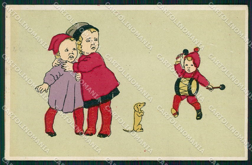 Artist Signed Caspari ? Children cartolina XP9537 – fronte