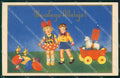 Artist Signed Children Easter Pasqua Polish Artist cartolina XP9538 – fronte