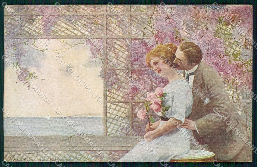 Artist Signed Romantic Couple serie 3199-5 cartolina XP9549 – fronte