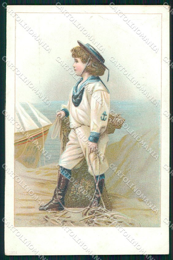 Artist Signed Sailor Boy Children cartolina XP9554 – fronte
