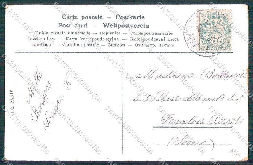 Artist Signed Lady Art Nouveau cartolina XP9559 – retro