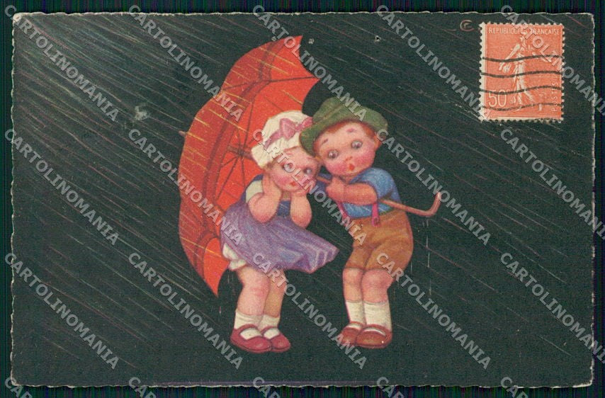 Artist Signed Colombo Children serie 1964-2 ABRASA FORI cartolina XP9564 – fronte