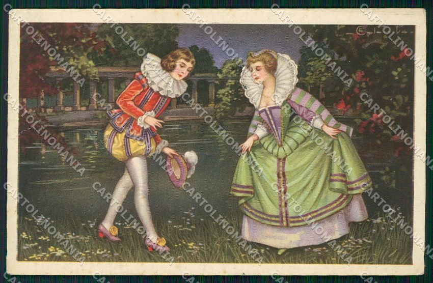 Artist Signed Colombo Romantic Couple serie 2099 cartolina XP9567 – fronte