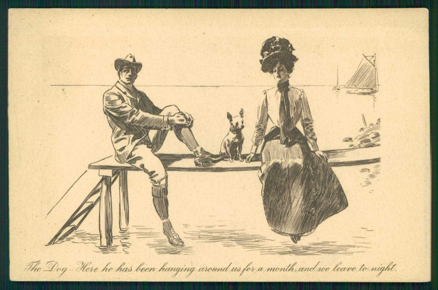 Artist Signed Dana Gibson Lady The Dog cartolina XP9586 – fronte