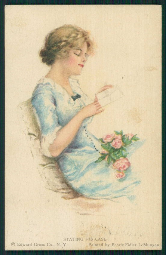 Artist Signed Pearle Fidler LeMunyan Glamour Lady serie 48 cartolina XP9591 – fronte