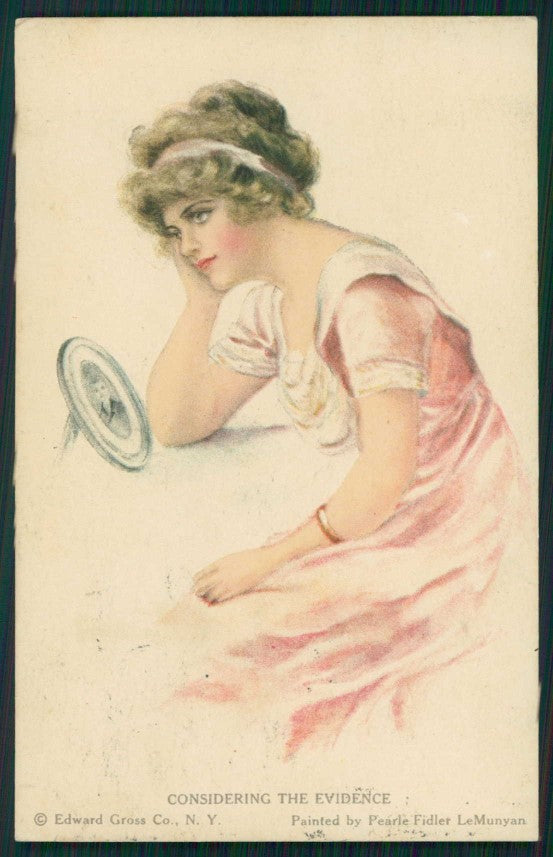 Artist Signed Pearle Fidler LeMunyan Glamour Lady serie 49 cartolina XP9594 – fronte