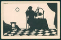 Artist Signed Scattina Lady Art Deco Silhouette cartolina XP9598 – fronte