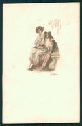 Artist Signed San Marco Collie Dog Fashion Lady serie 2528 cartolina XP9601 – fronte
