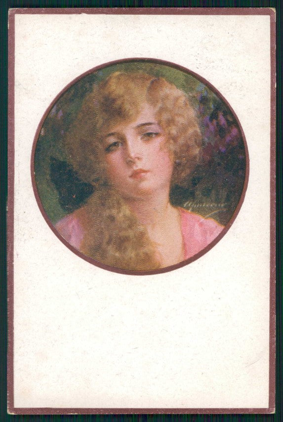Artist Signed Simeone Glamour Fashion Lady serie 165-4 cartolina XP9603 – fronte