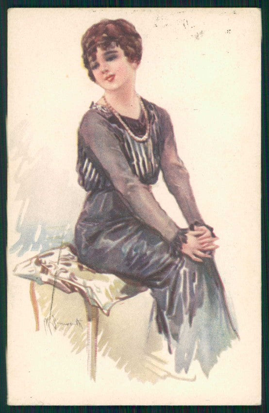 Artist Signed Simonetti Glamour Fashion Lady serie 270-4 cartolina XP9604 – fronte