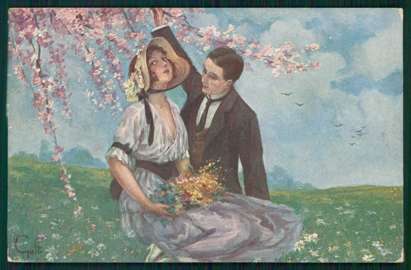 Artist Signed Gatti Romantic Couple serie 3195-4 cartolina XP9614 – fronte