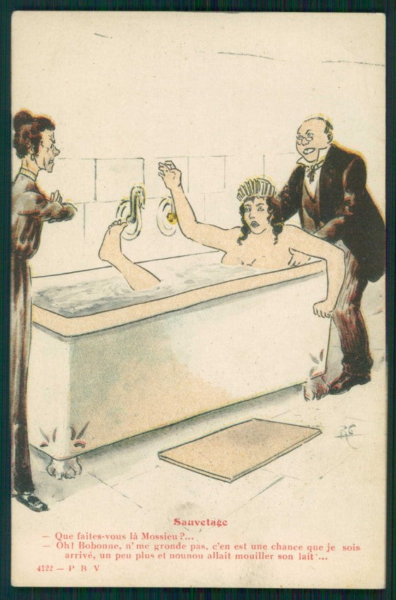 Artist Signed RG Comic Humor Couple cartolina XP9618 – fronte