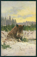 Artist Signed August Muller Hunt serie 844 cartolina XP9632 – fronte