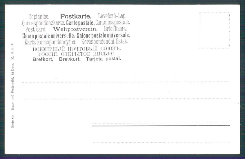 Artist Signed August Muller Hunt serie 844 cartolina XP9633 – retro