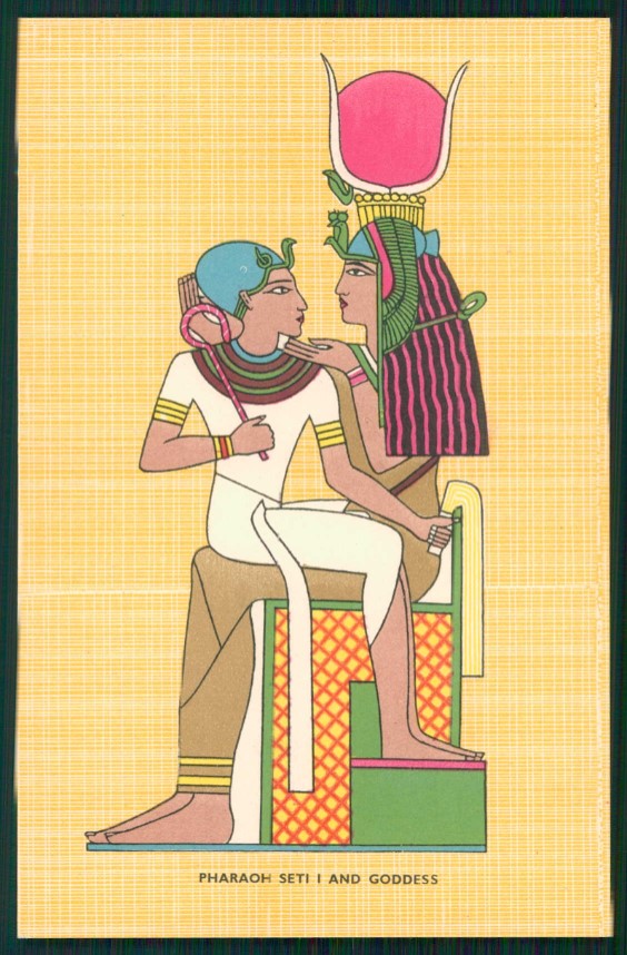 Artist Signed Egypt Pharaoh cartolina XP9648 – fronte