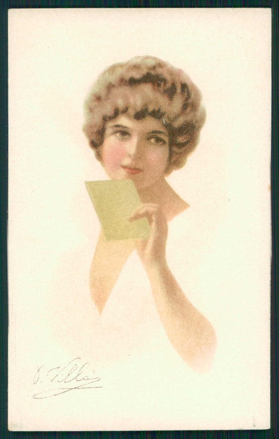 Artist Signed Villa Villani Glamour Fashion Lady serie 7602 cartolina XP9662 – fronte