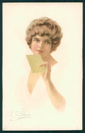Artist Signed Villa Villani Glamour Fashion Lady serie 7602 cartolina XP9662 – fronte