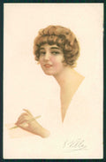 Artist Signed Villa Villani Glamour Fashion Lady serie 7602 cartolina XP9663 – fronte