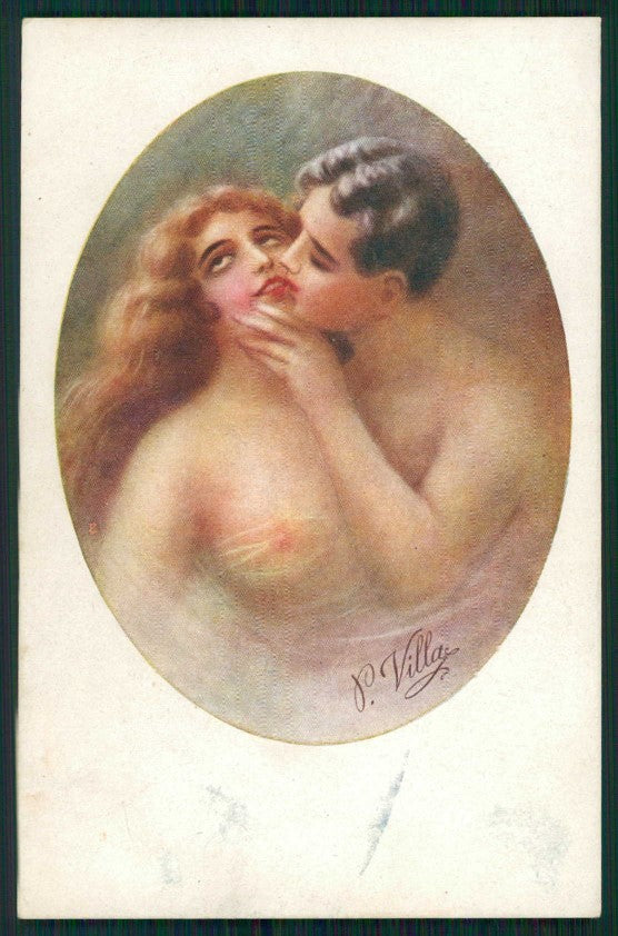 Artist Signed Villa Villani Romantic Couple serie 7521 cartolina XP9666 – fronte