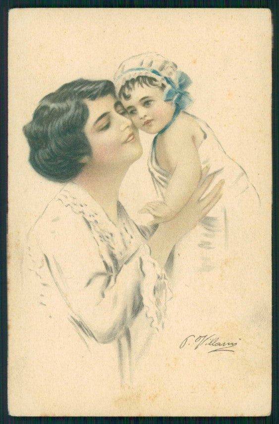 Artist Signed Villa Villani Glamour Lady serie 7620 STRAPPINO cartolina XP9675 – fronte