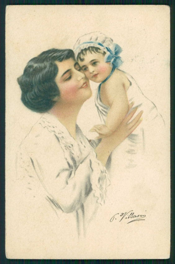Artist Signed Villa Villani Glamour Lady serie 7620 STRAPPINO cartolina XP9676 – fronte