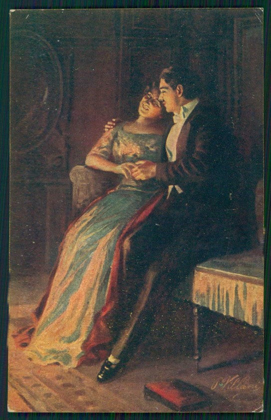 Artist Signed Villa Villani Romantic Couple serie 7035 cartolina XP9689 – fronte