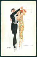 Artist Signed Usabal Tango Dancing Romantic Couple serie 1097 cartolina XP9729 – fronte