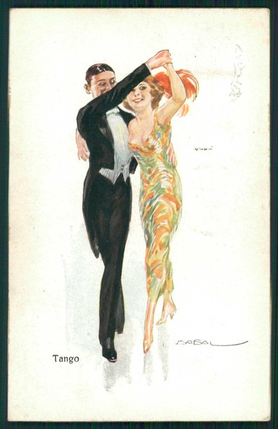 Artist Signed Usabal Tango Dancing Romantic Couple serie 1097 cartolina XP9729 – fronte