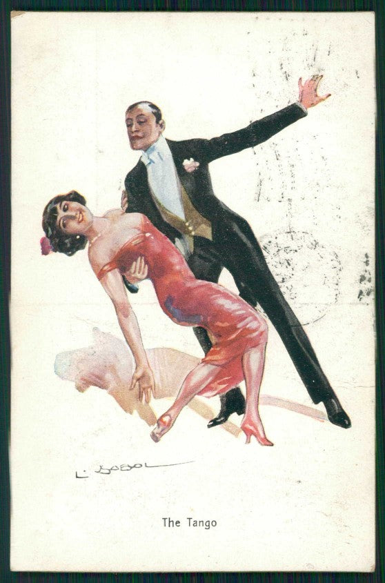 Artist Signed Usabal Tango Dancing Romantic Couple serie 1095 cartolina XP9730 – fronte