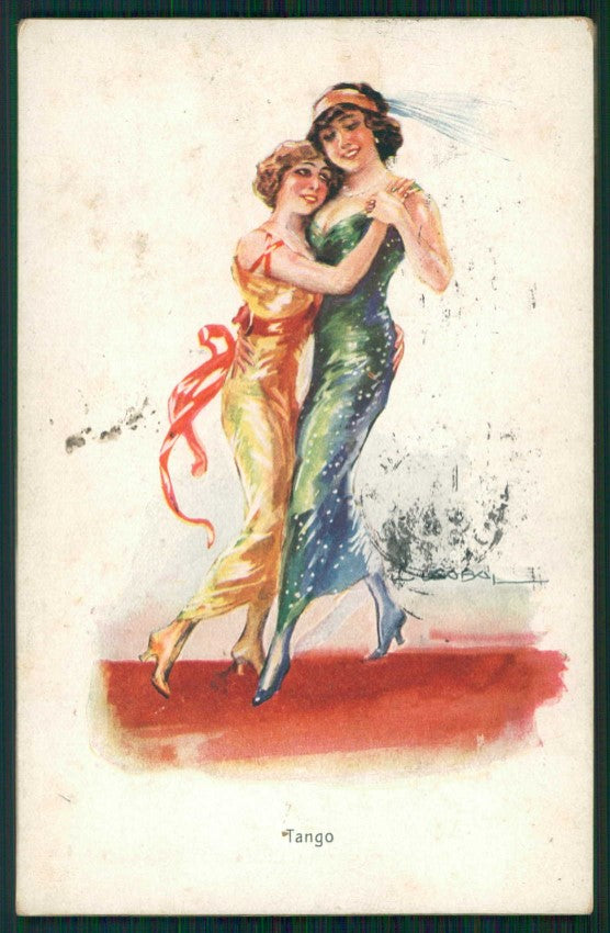 Artist Signed Usabal Dancing Lady serie 1094 cartolina XP9731 – fronte