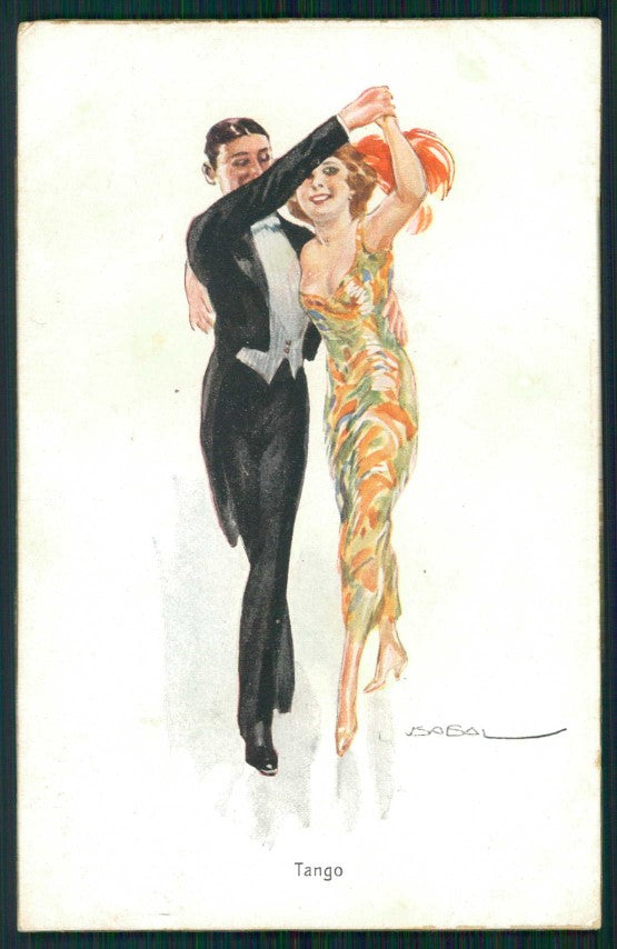 Artist Signed Usabal Dancing Romantic Couple serie 1097 cartolina XP9733 – fronte