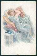 Artist Signed Usabal Glamour Fashion Lady serie 317-4 cartolina XP9738 – fronte