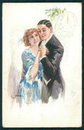 Artist Signed Usabal Romantic Couple serie 111-2 PIEGHINE cartolina XP9741 – fronte