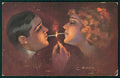 Artist Signed Usabal Romantic Couple serie 1245 ABRASA cartolina XP9745 – fronte