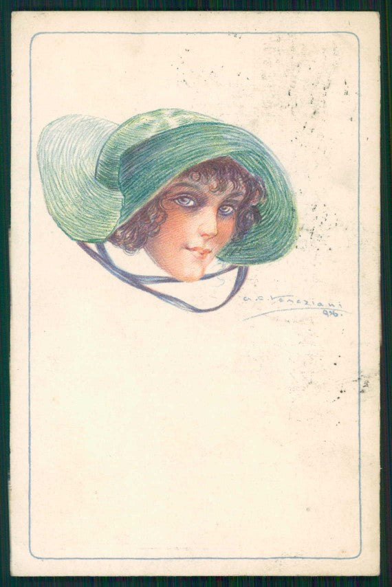 Artist Signed Veneziani Glamour Fashion Lady serie 180-6 cartolina XP9752 – fronte