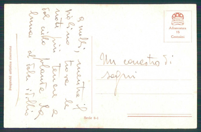 Artist Signed Santino Romantic Couple serie 8-1 PIEGHINA cartolina XP9759 – retro