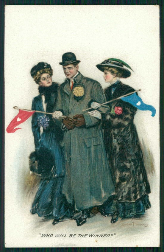 Artist Signed C. F. Underwood Couple cartolina XP9767 – fronte