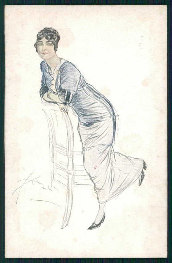 Artist Signed Mazza Glamour Fashion Lady serie 1803 cartolina XP9773 – fronte